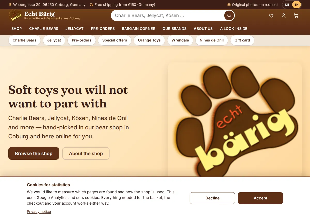 Store homepage