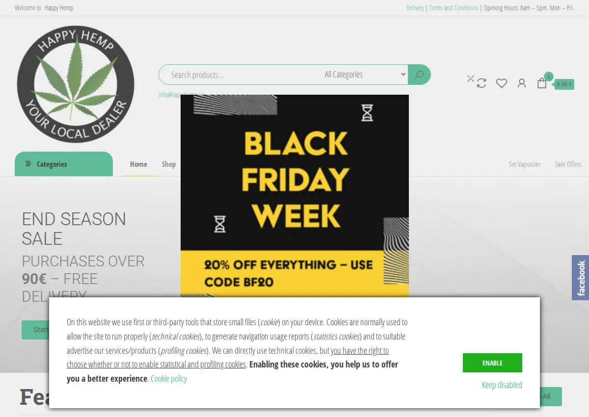 Store homepage