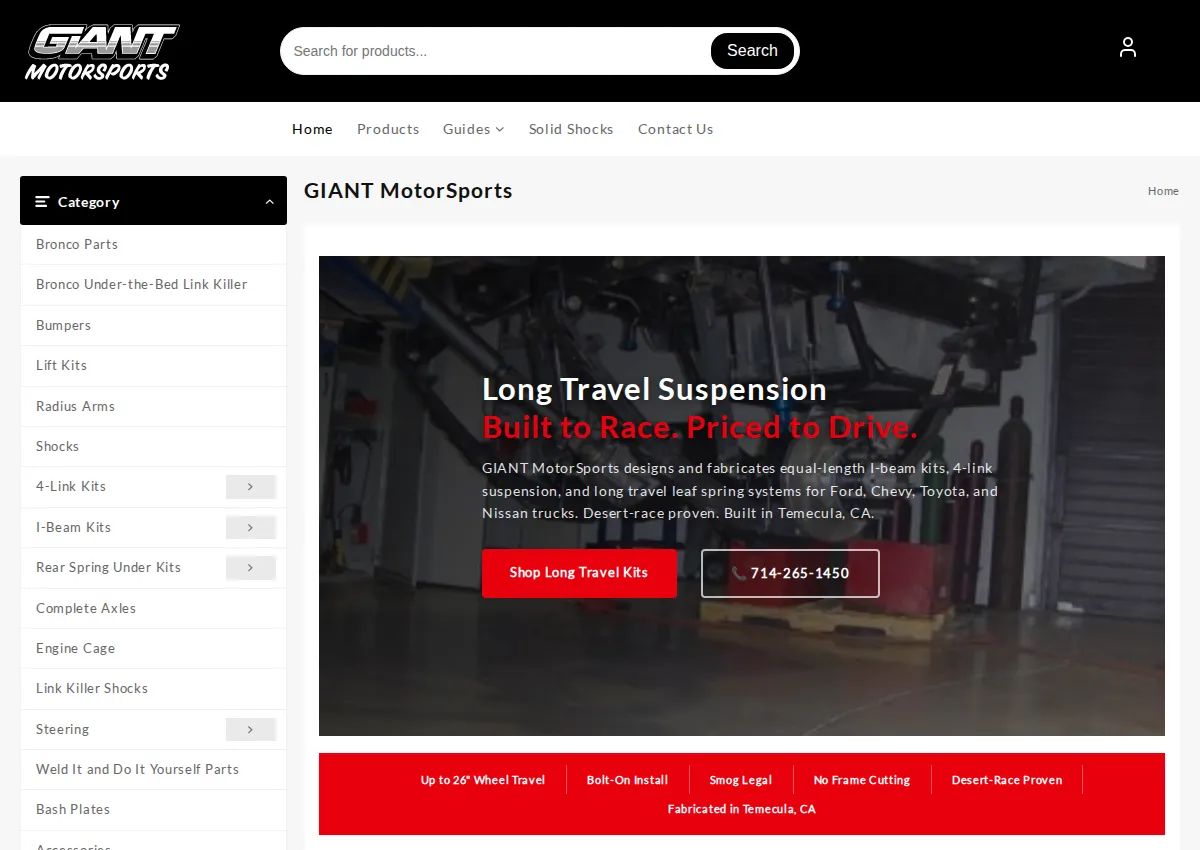 Store homepage