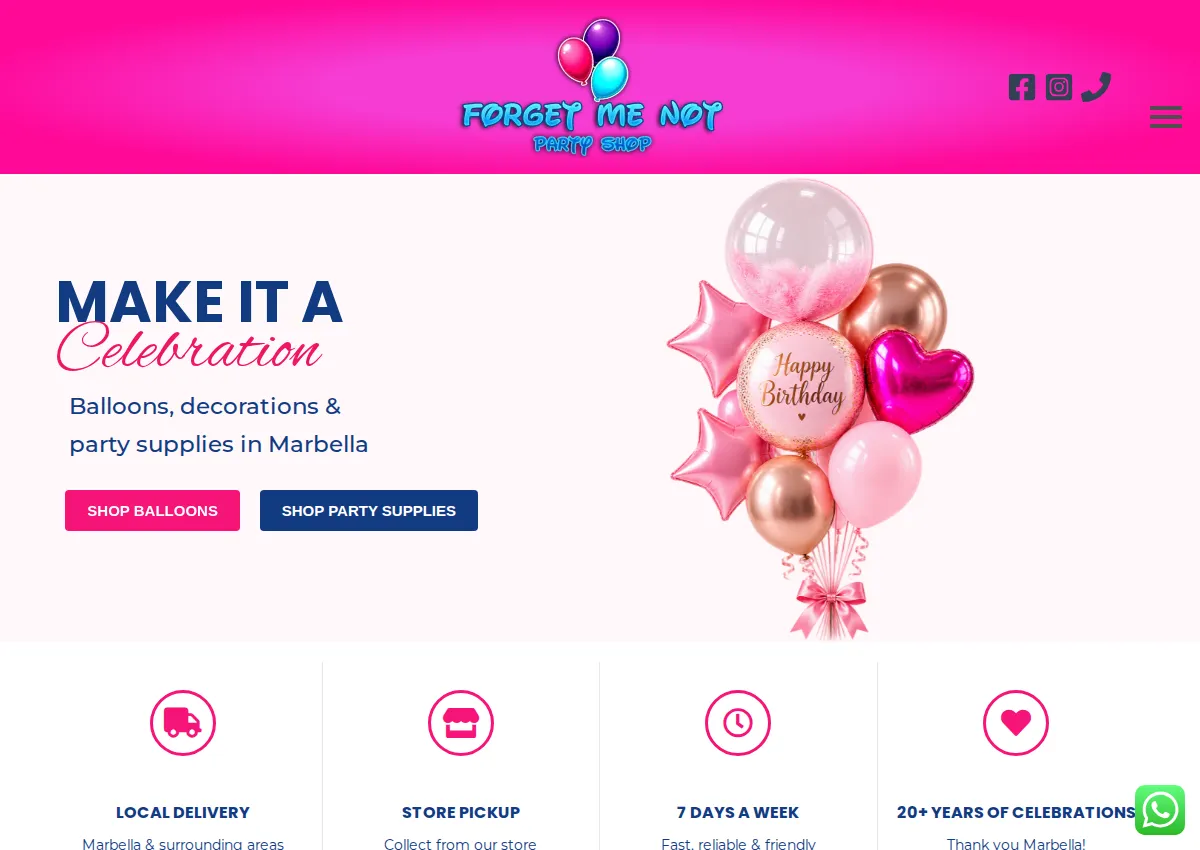 Store homepage