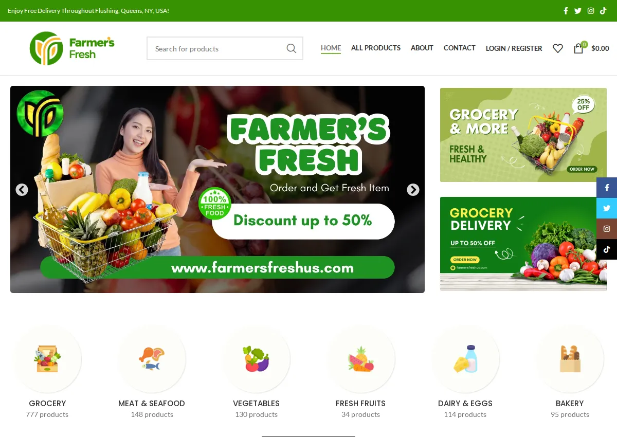 Store homepage