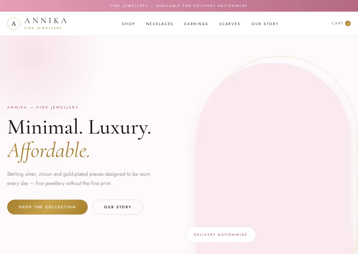 Store homepage