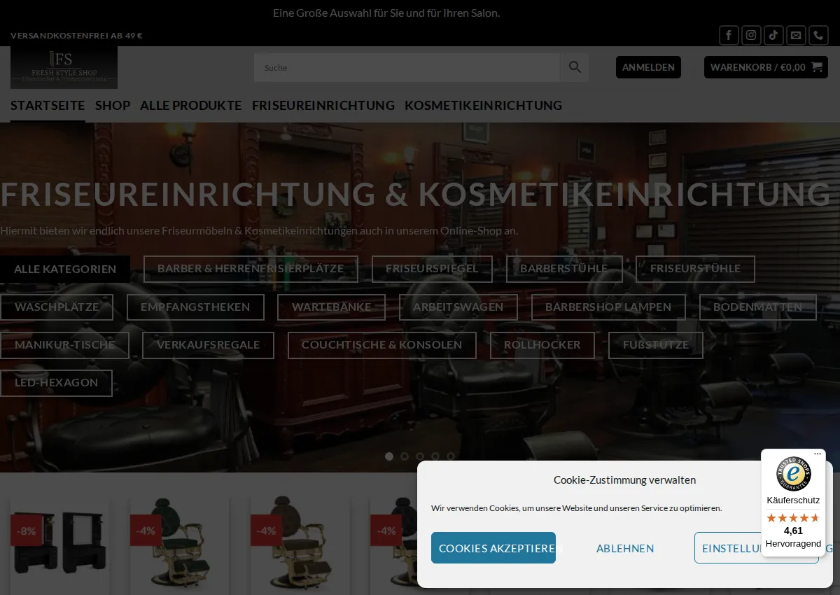 Store homepage