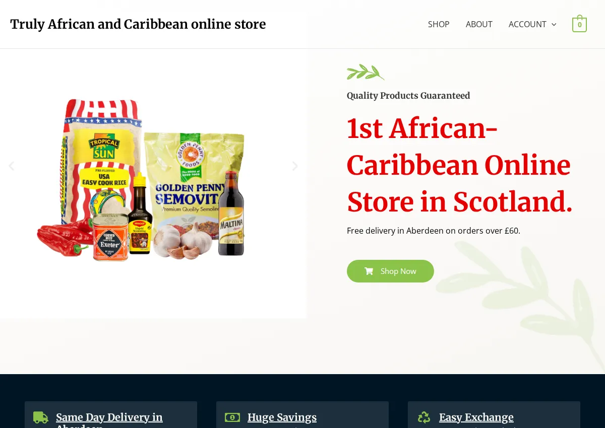 Store homepage