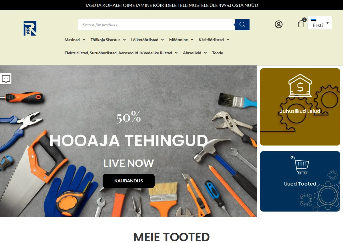 Store homepage