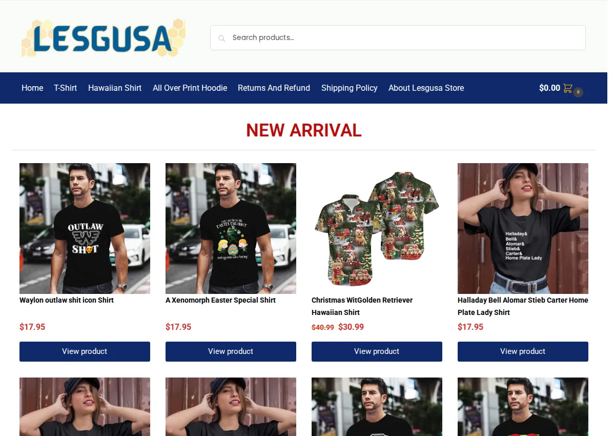 Store homepage