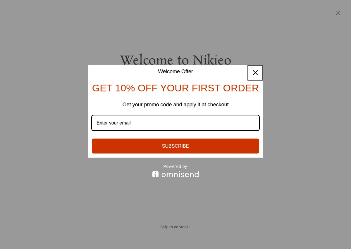 Store homepage
