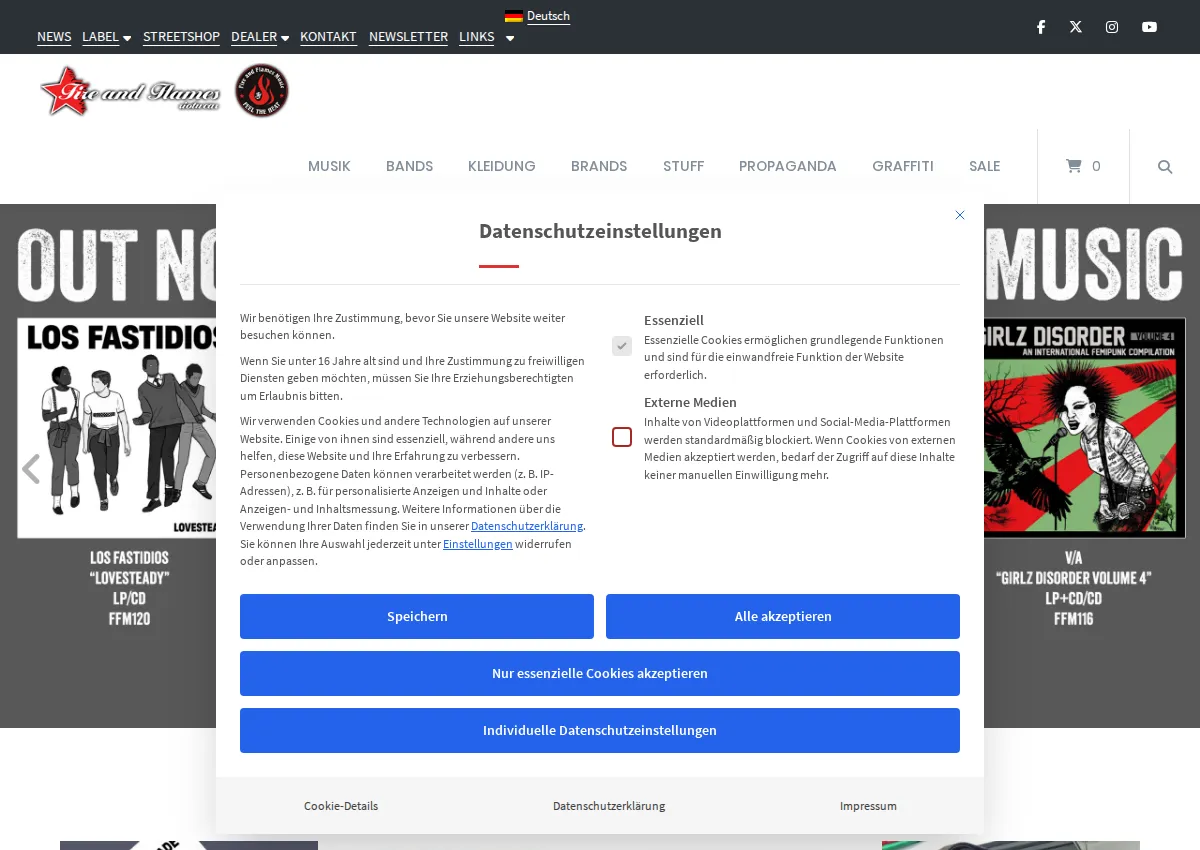 Store homepage