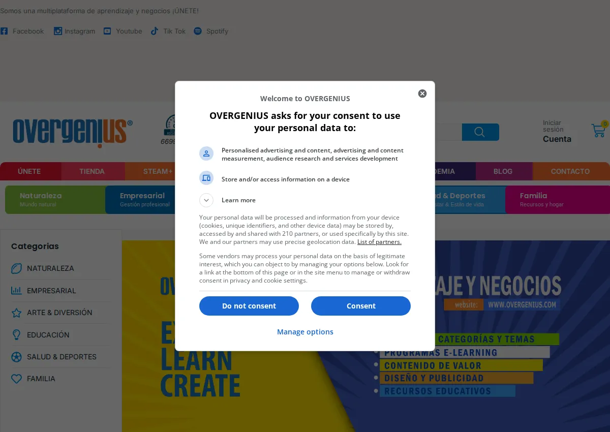 Store homepage