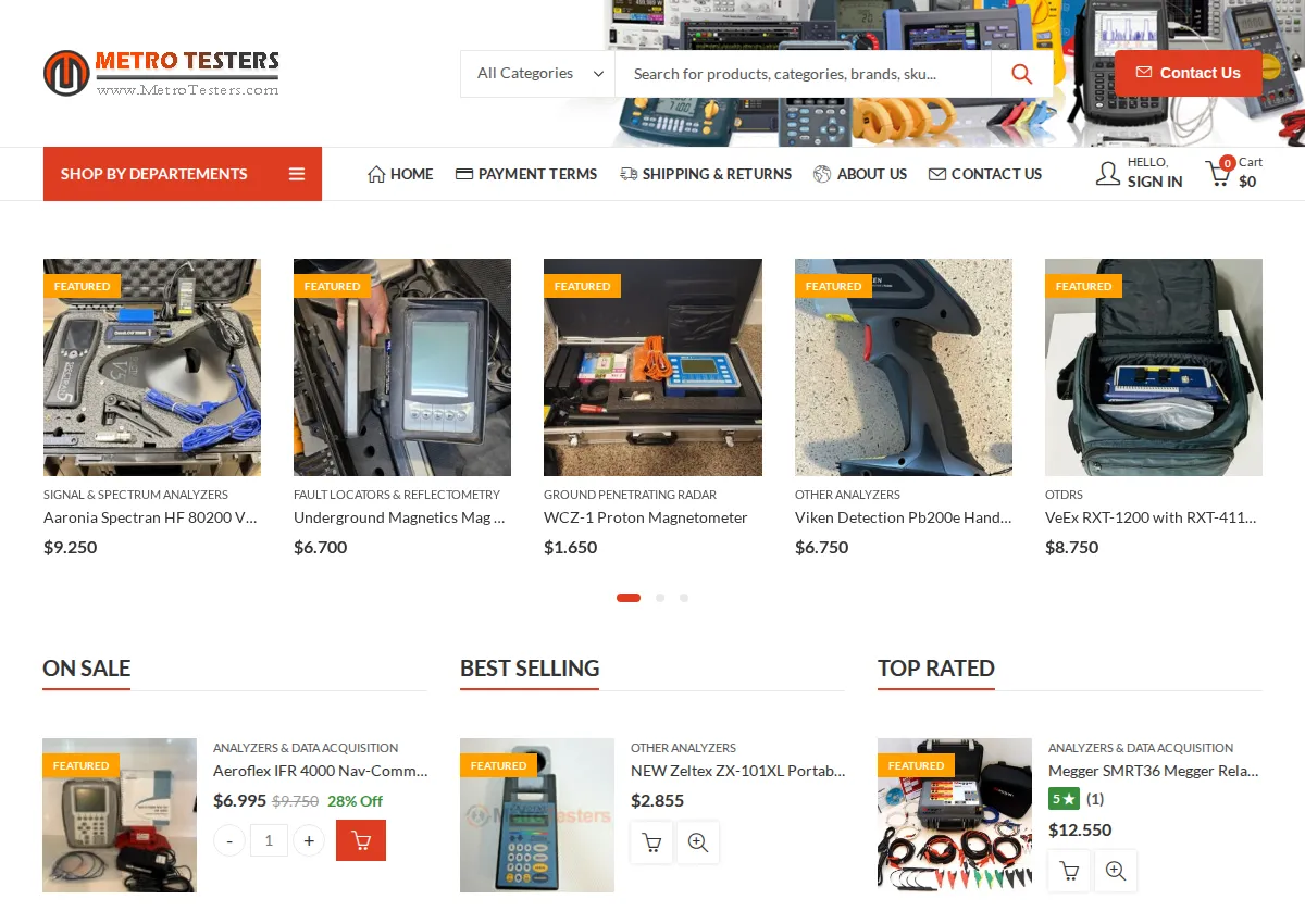 Store homepage