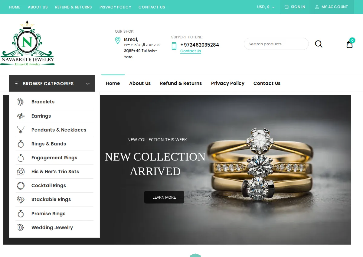 Store homepage