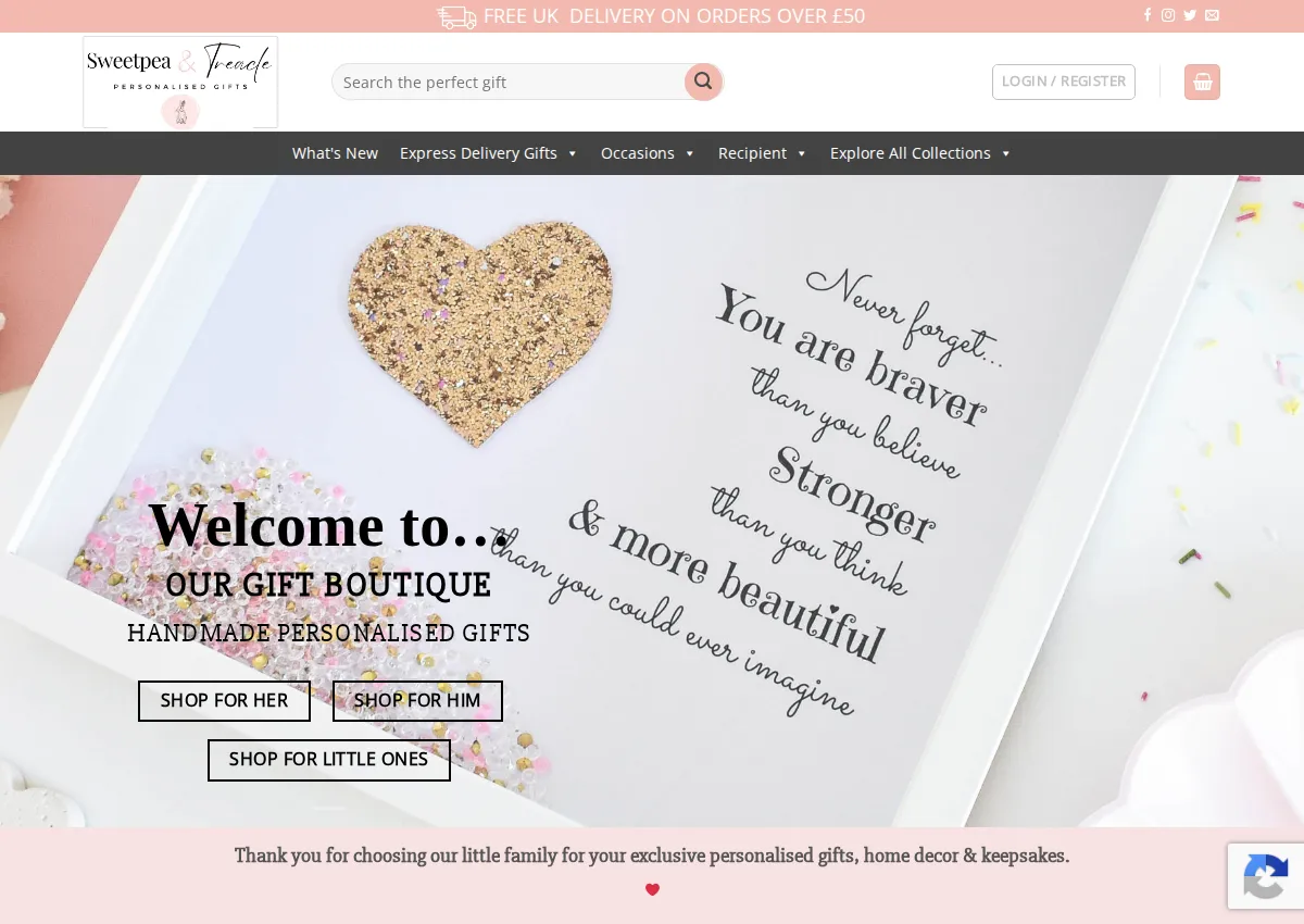 Store homepage