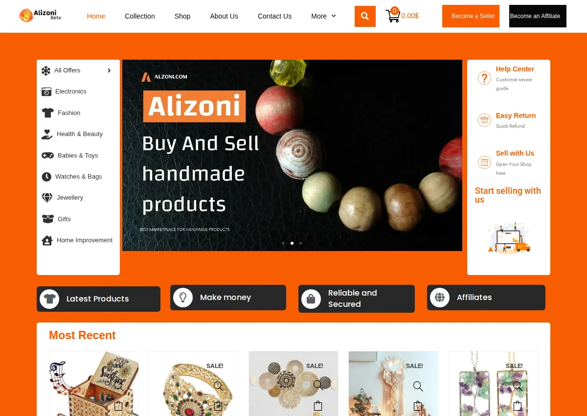 Store homepage