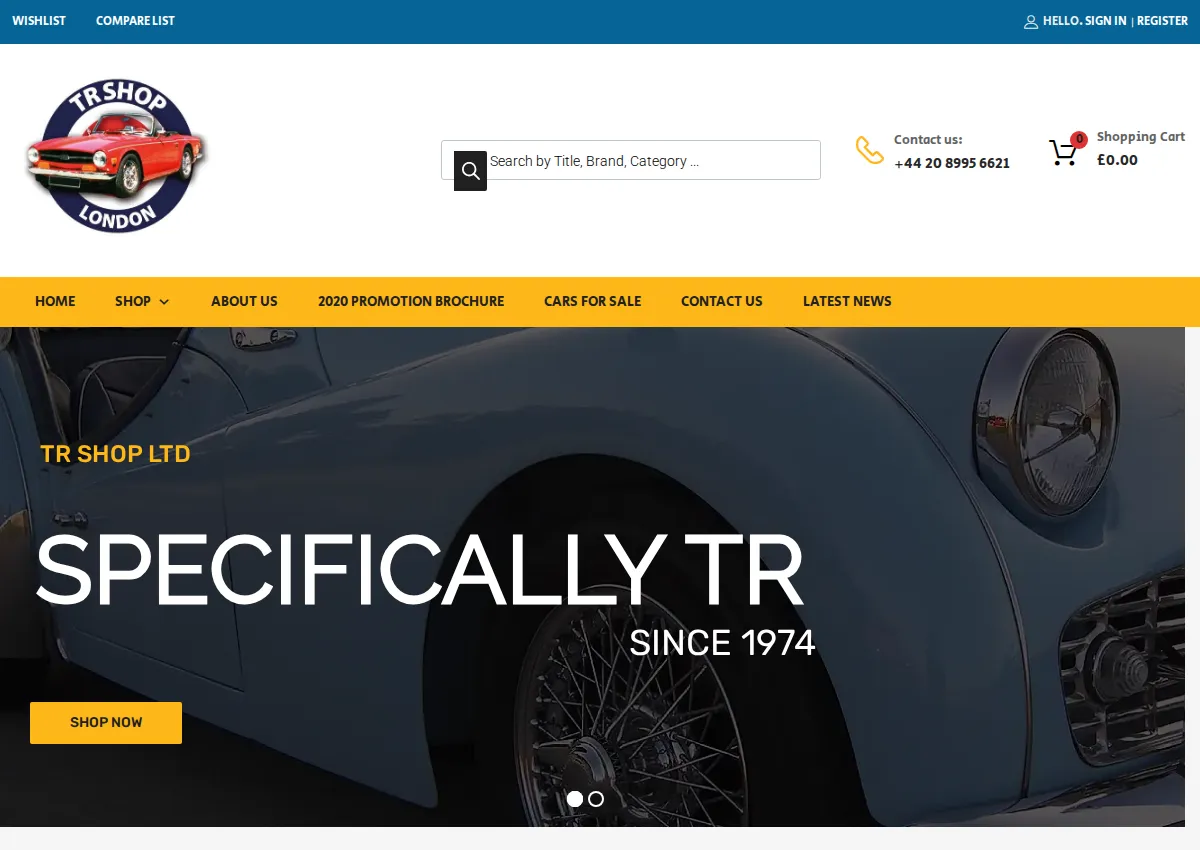 Store homepage