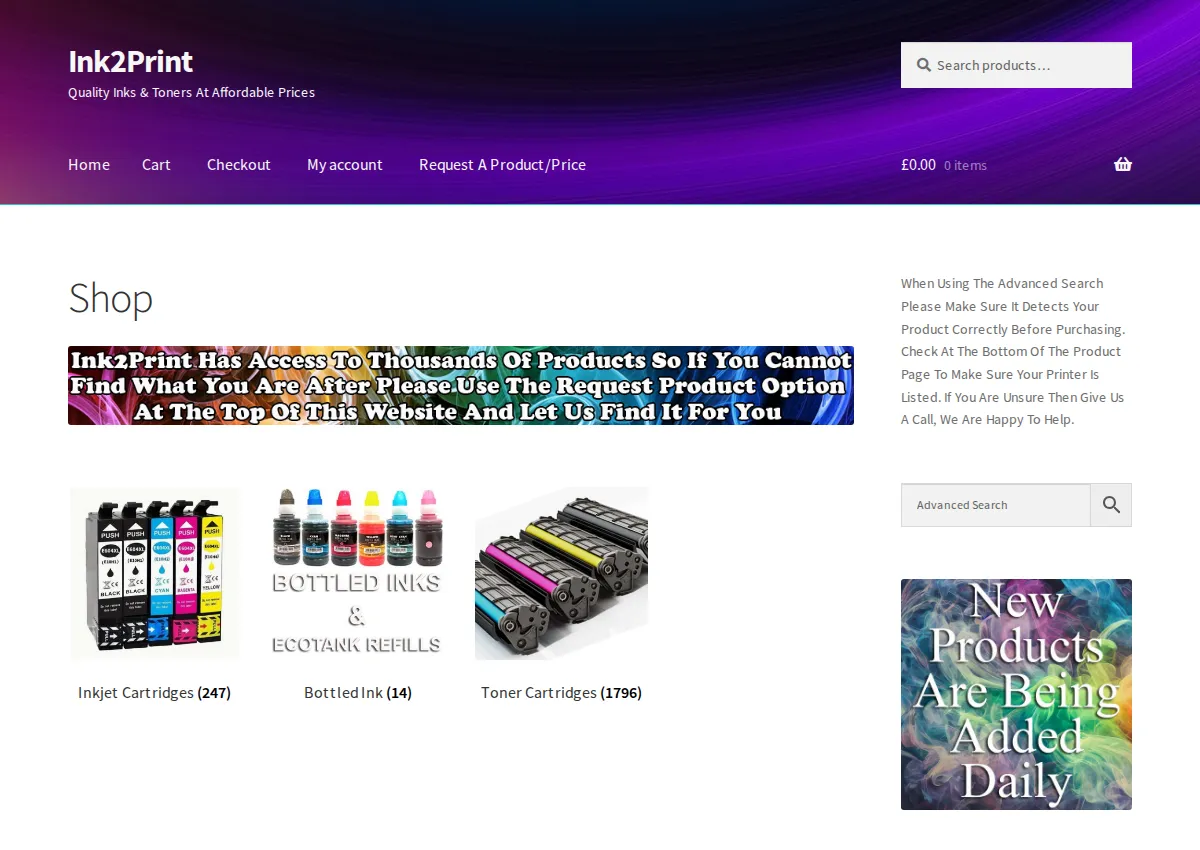 Store homepage