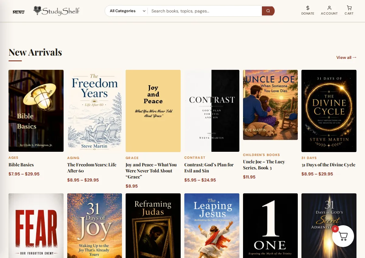Store homepage