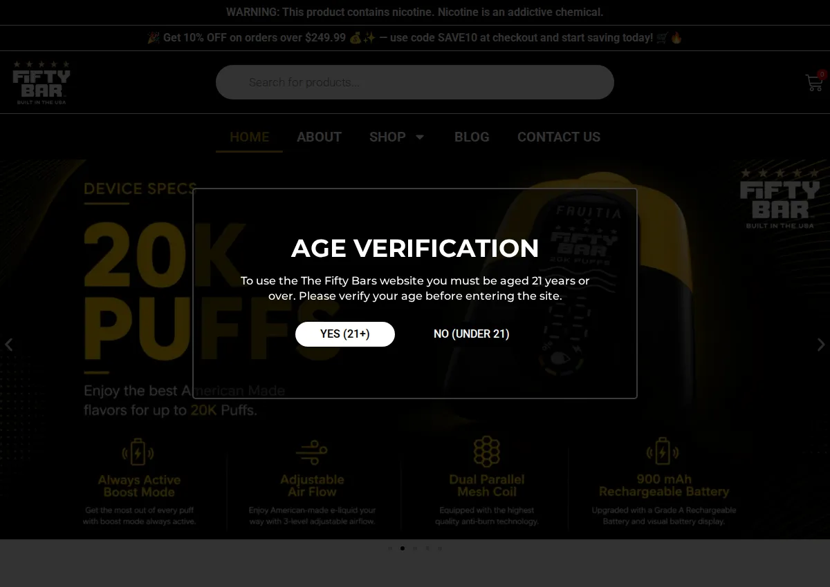 Store homepage
