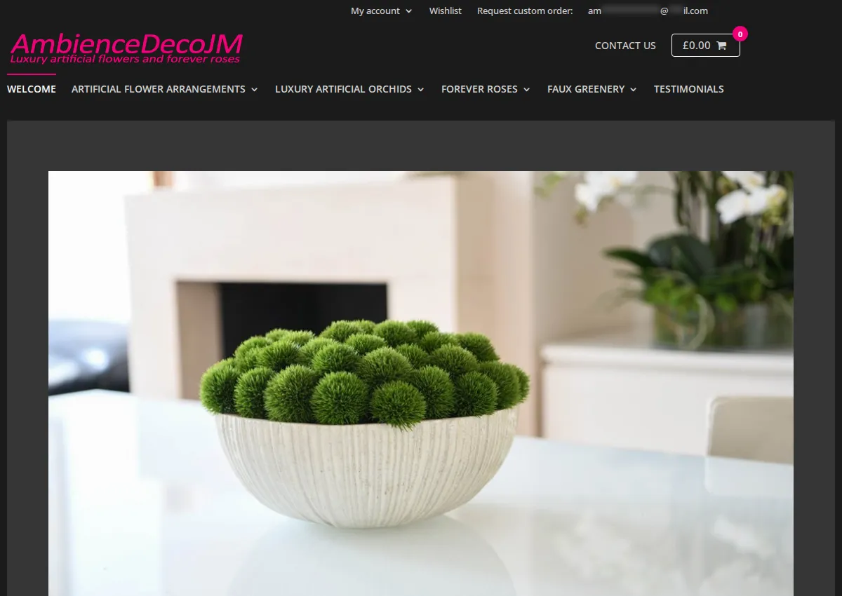 Store homepage