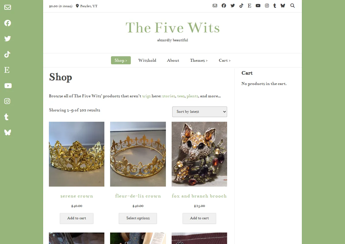 Store homepage