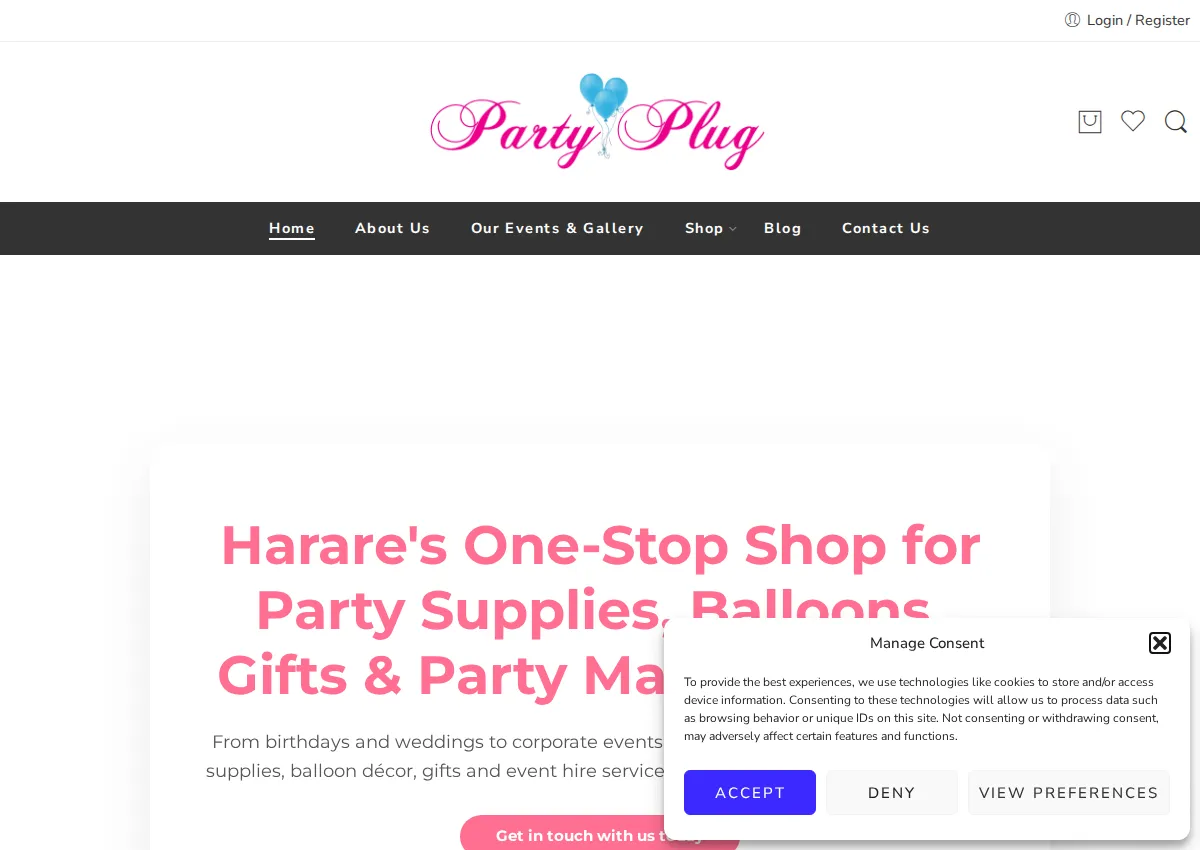 Store homepage
