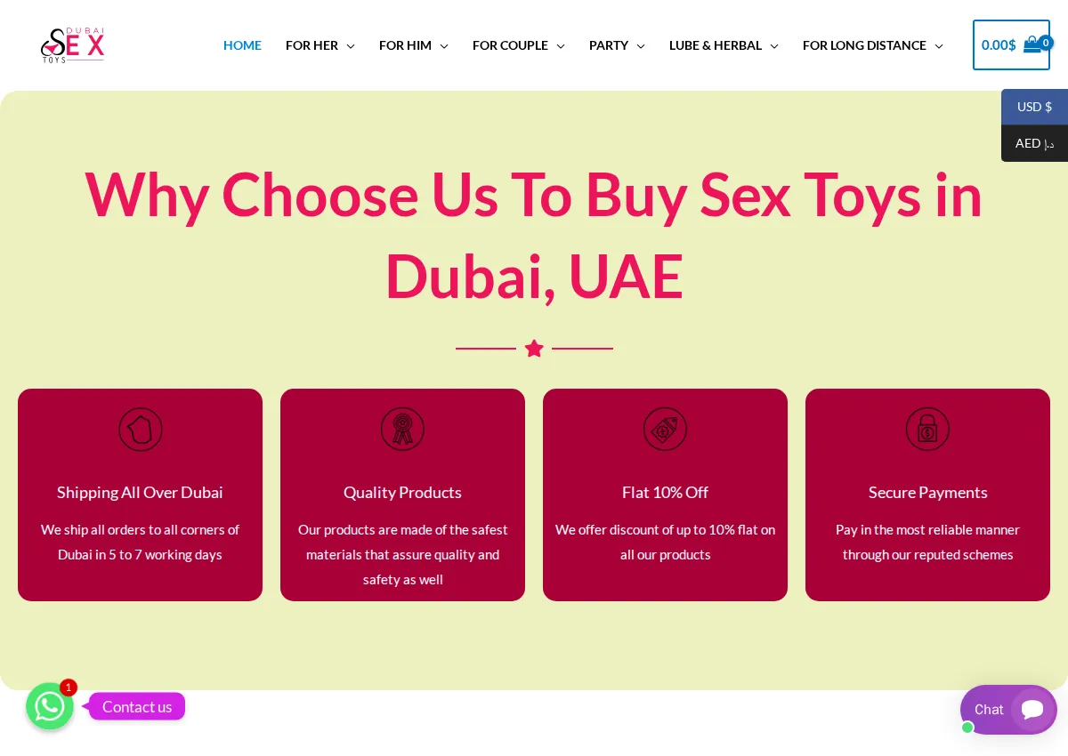 Store homepage