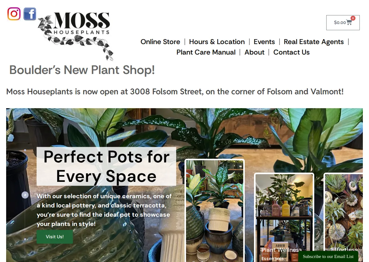 Store homepage