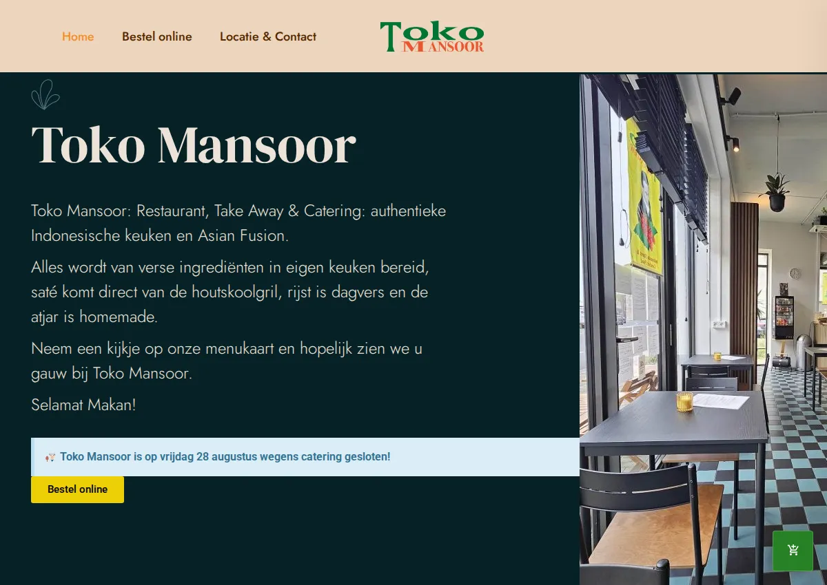 Store homepage