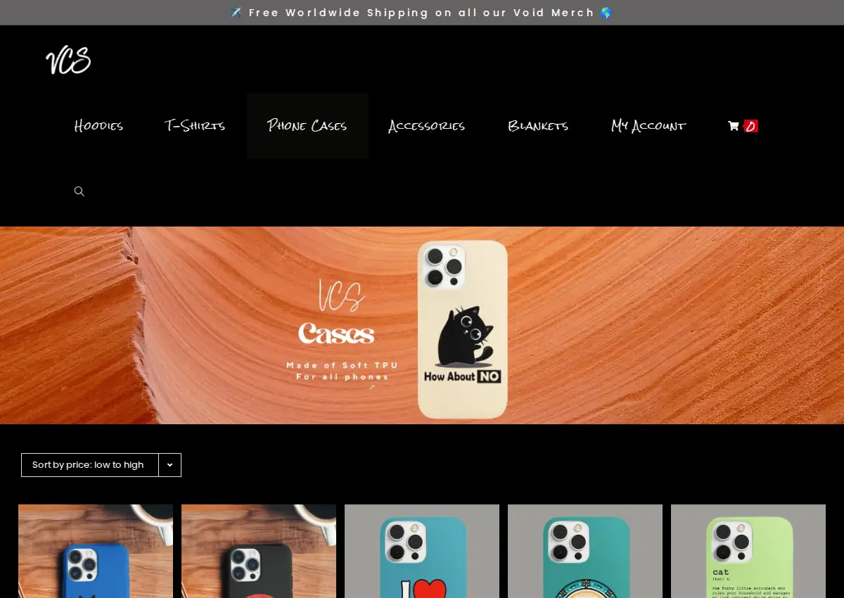 Store homepage