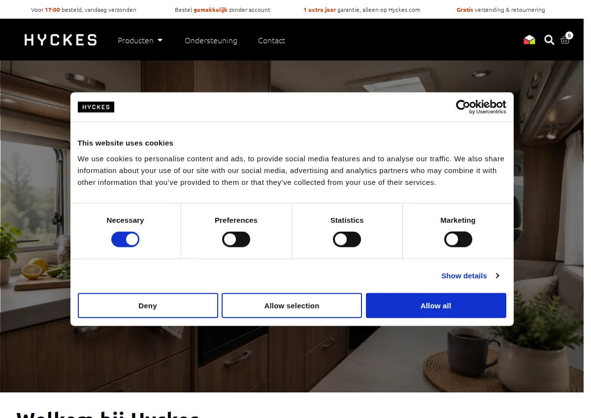 Store homepage