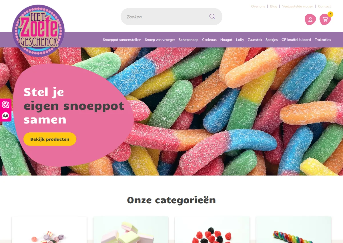 Store homepage