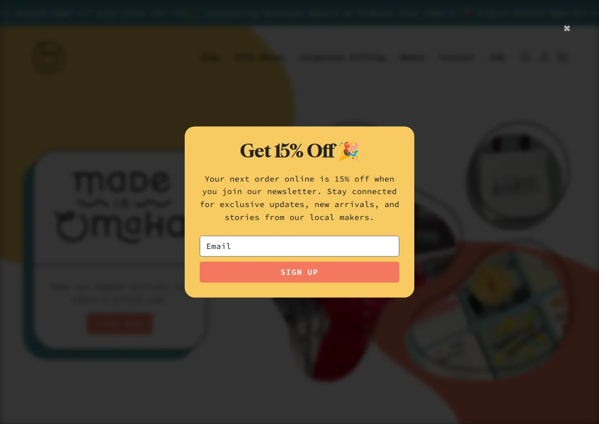 Store homepage