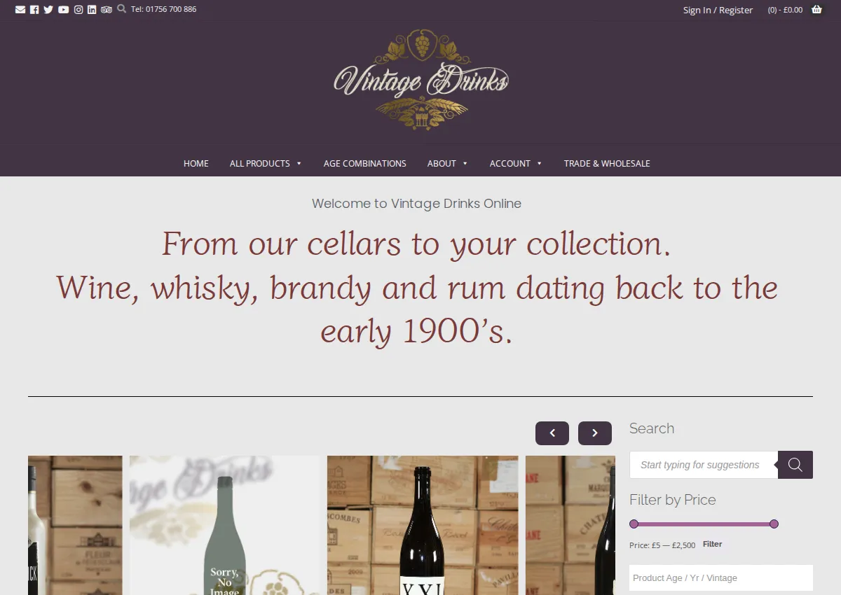 Store homepage