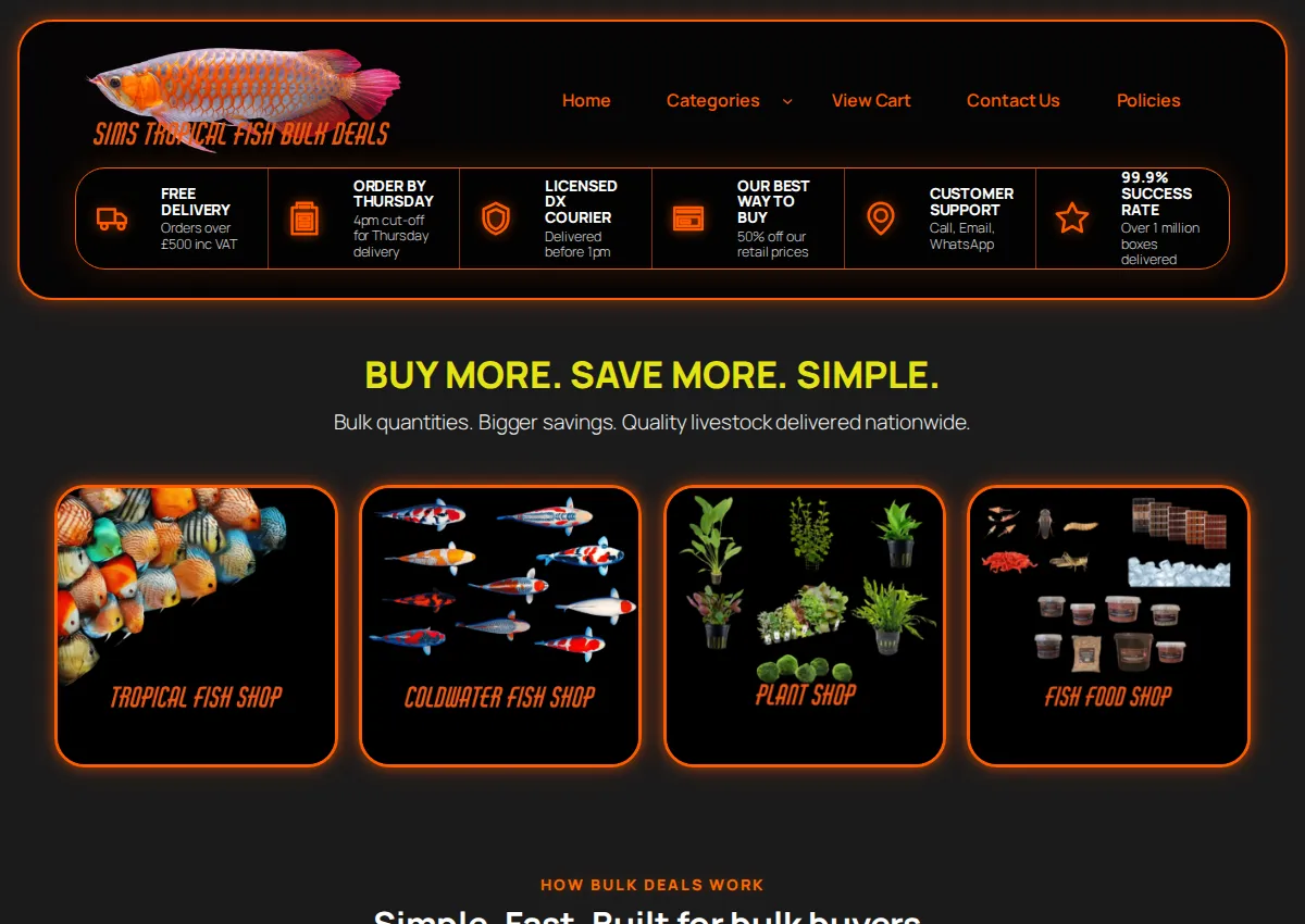 Store homepage