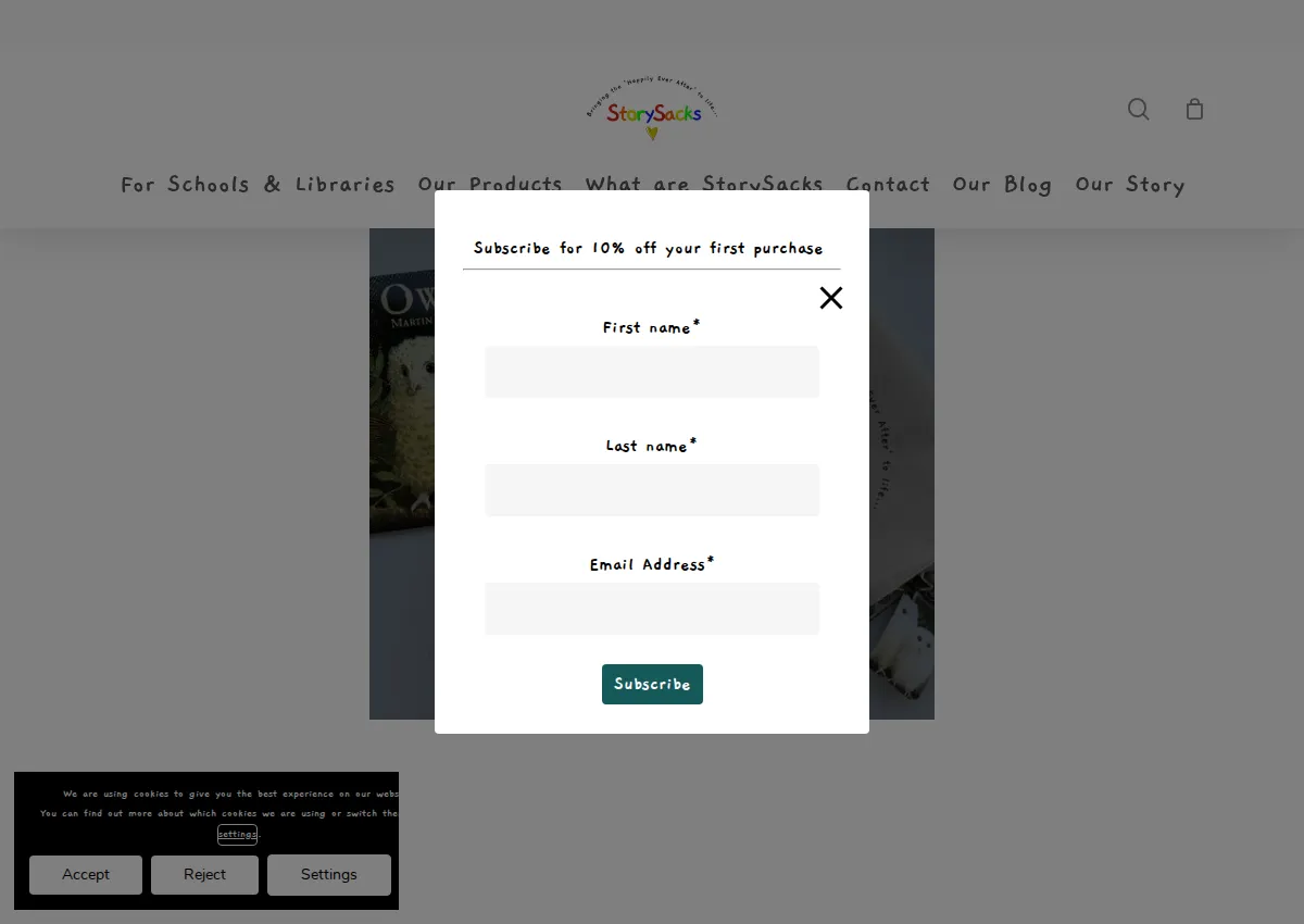 Store homepage
