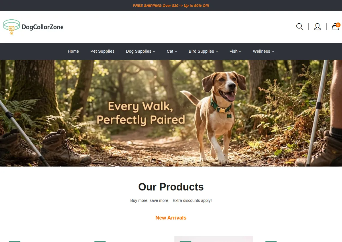 Store homepage