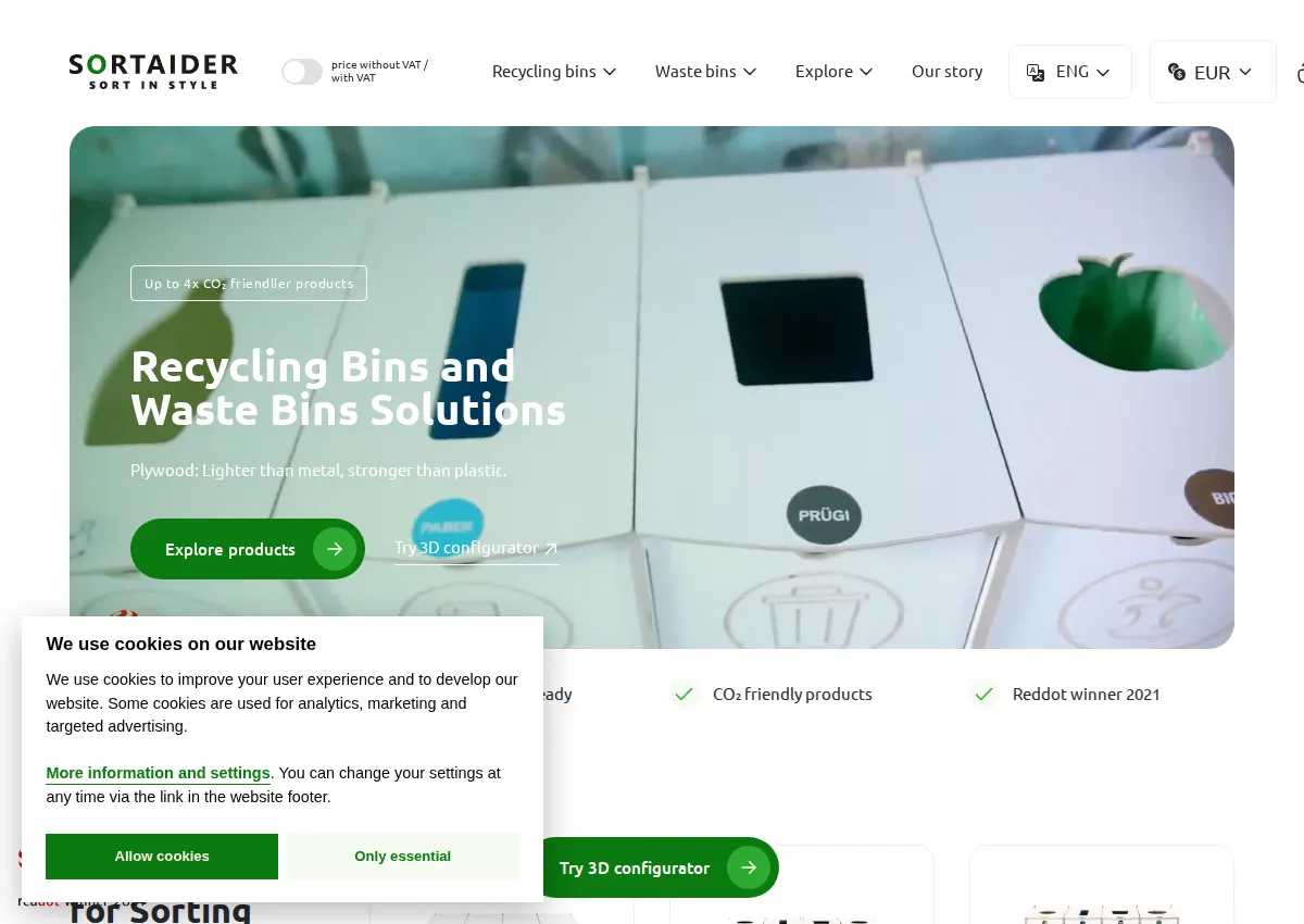 Store homepage