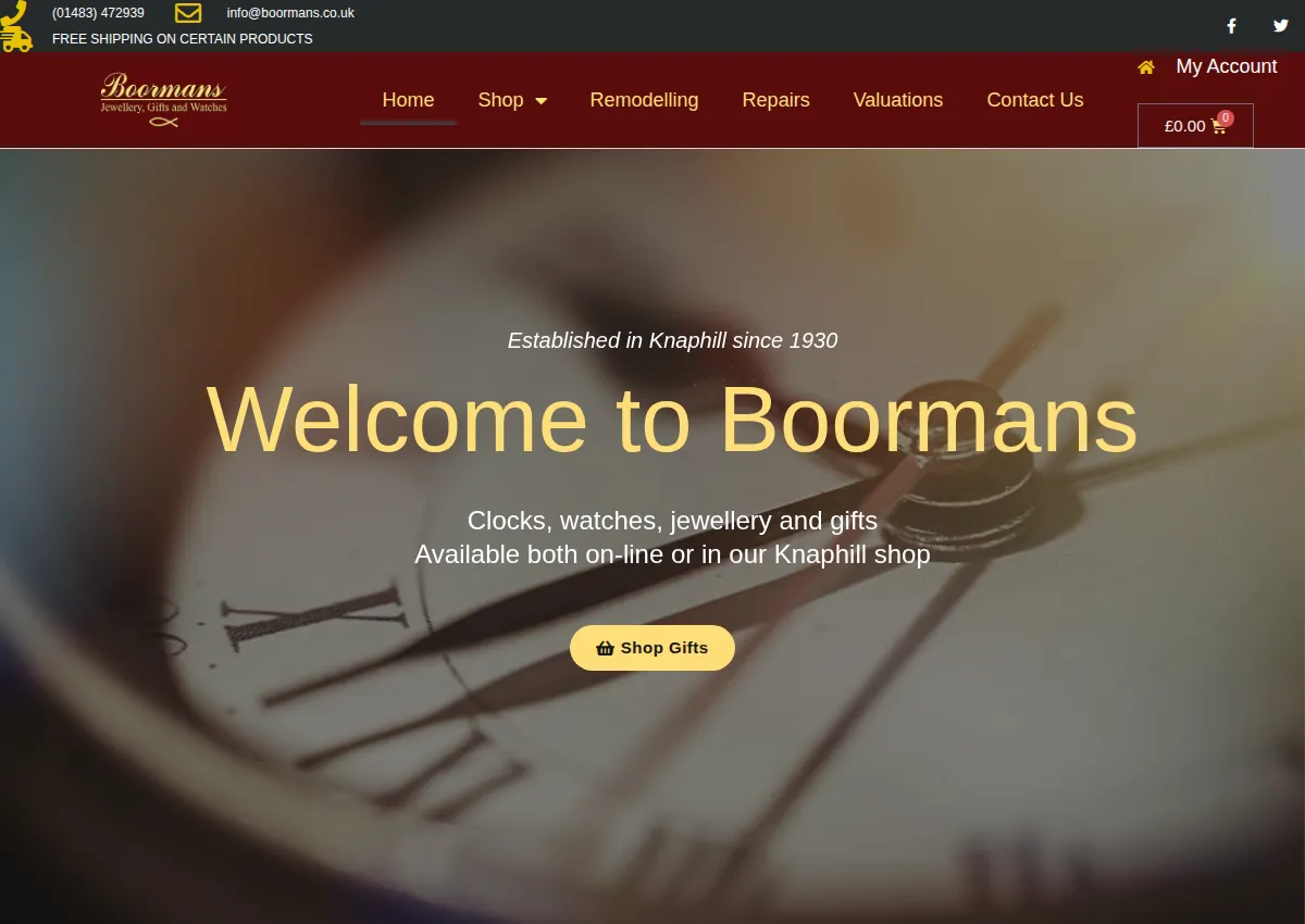 Store homepage