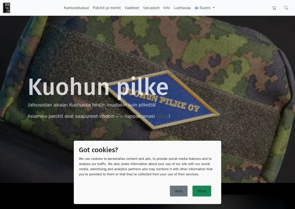 Store homepage