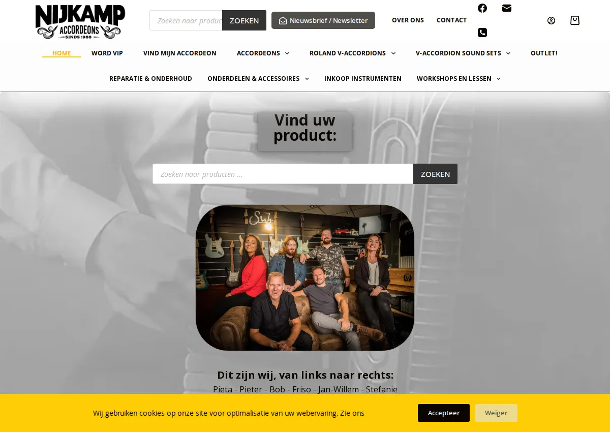 Store homepage