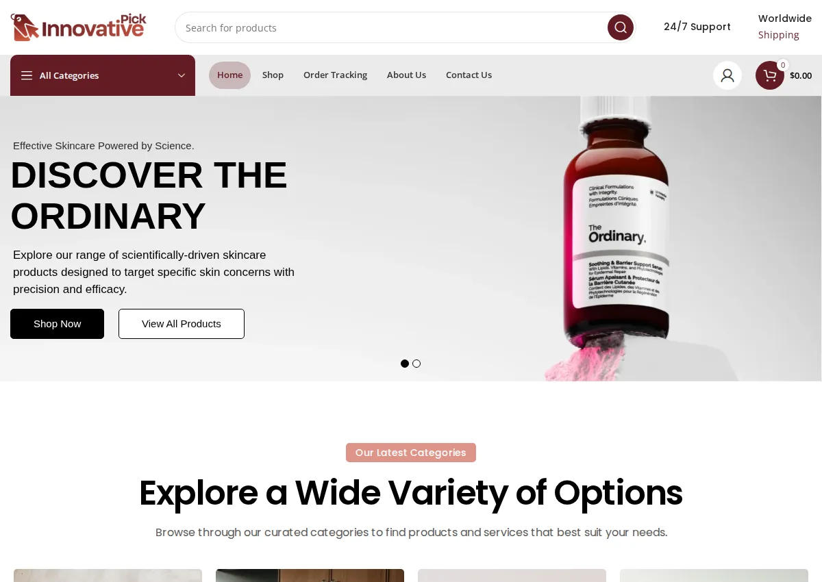 Store homepage