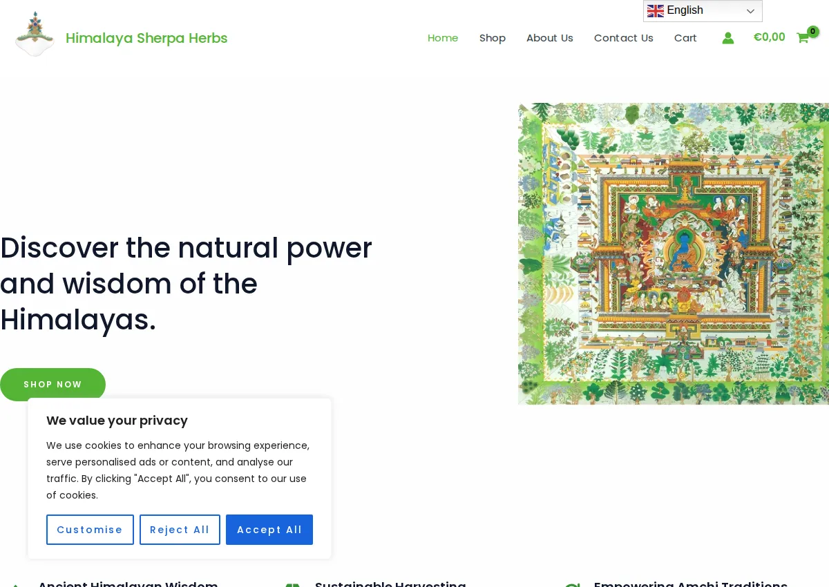 Store homepage