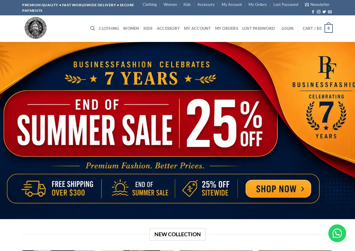 Store homepage