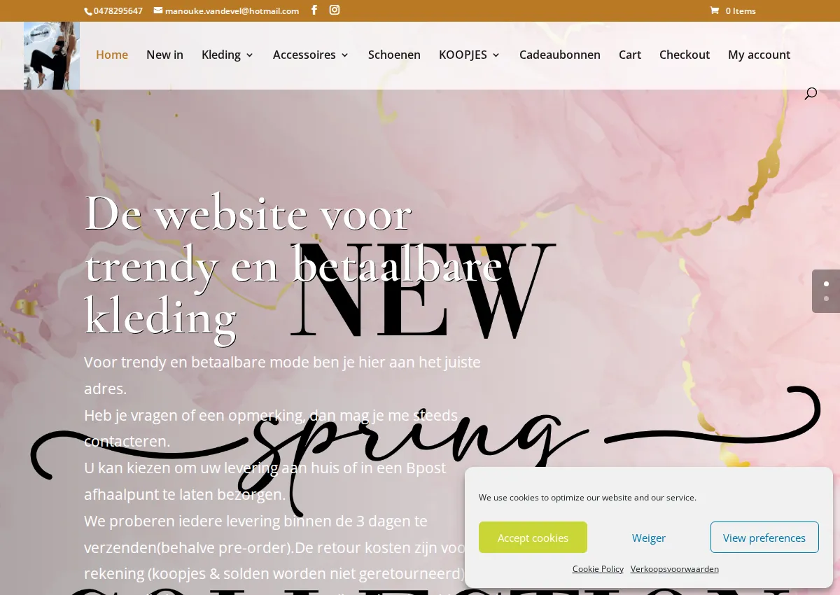 Store homepage
