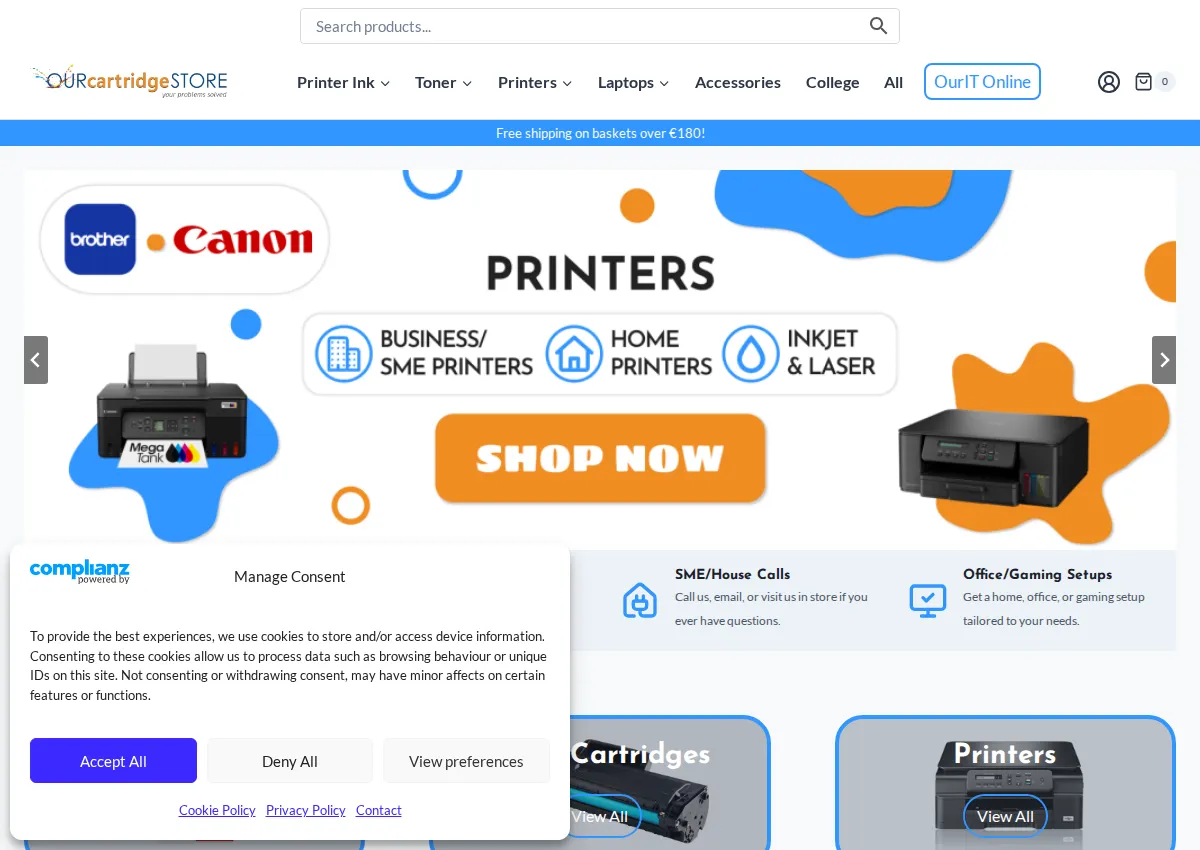 Store homepage