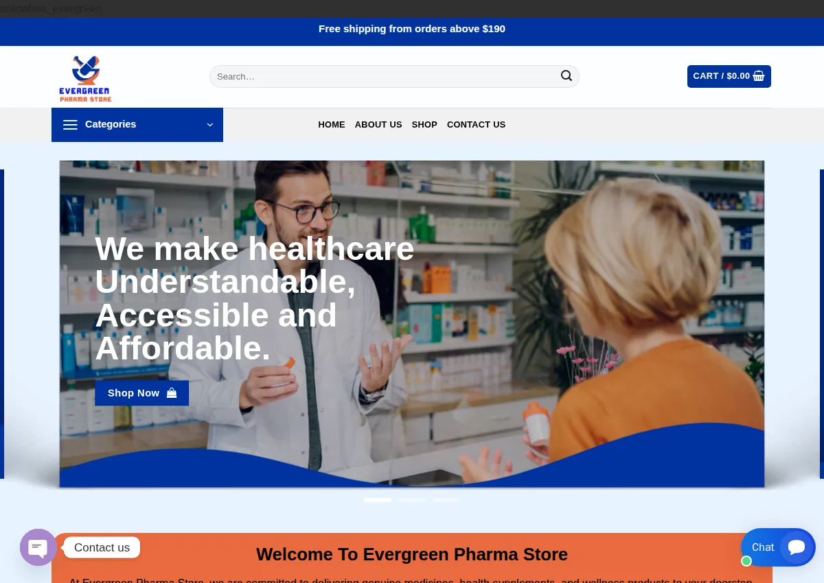 Store homepage
