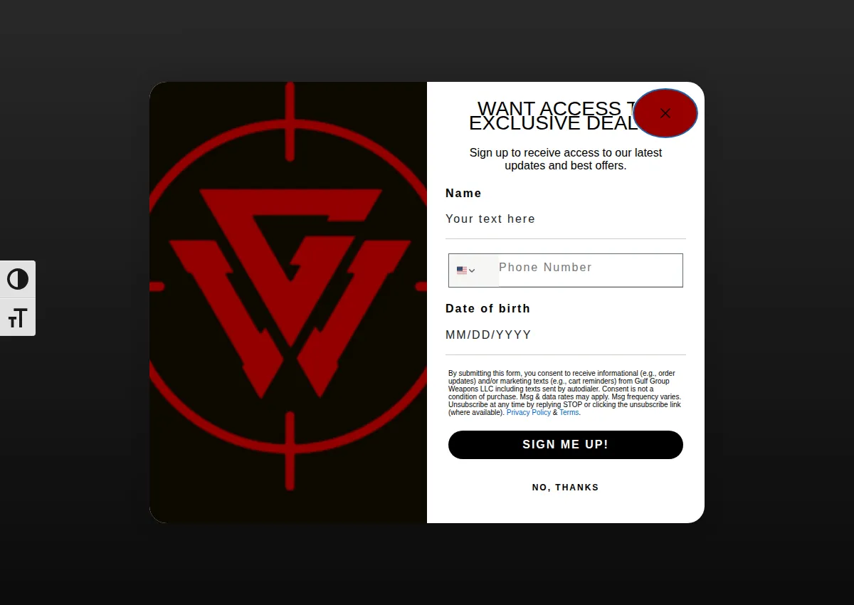 Store homepage