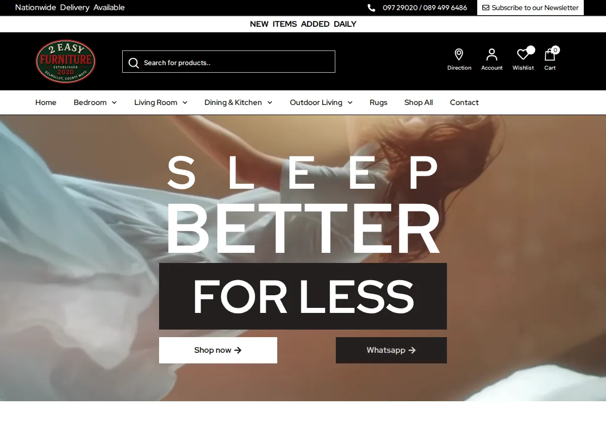 Store homepage