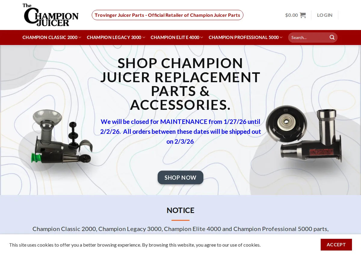 Store homepage