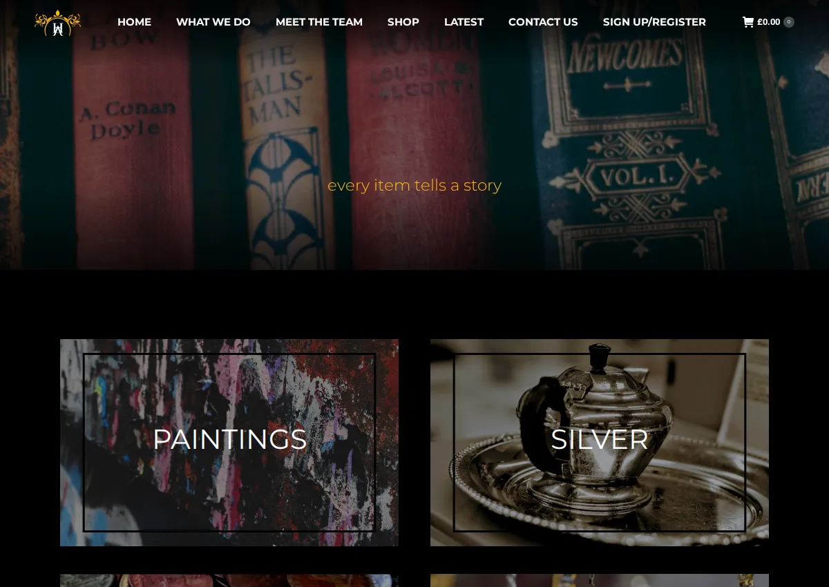 Store homepage