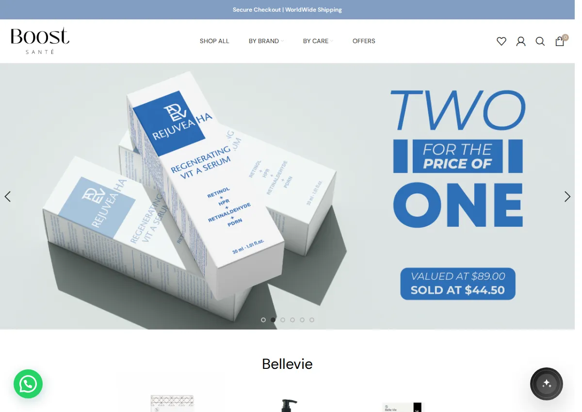 Store homepage